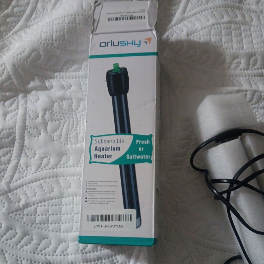 Orlushy Submersible Aquarium Heater Fresh or Saltwater 100W New in Box